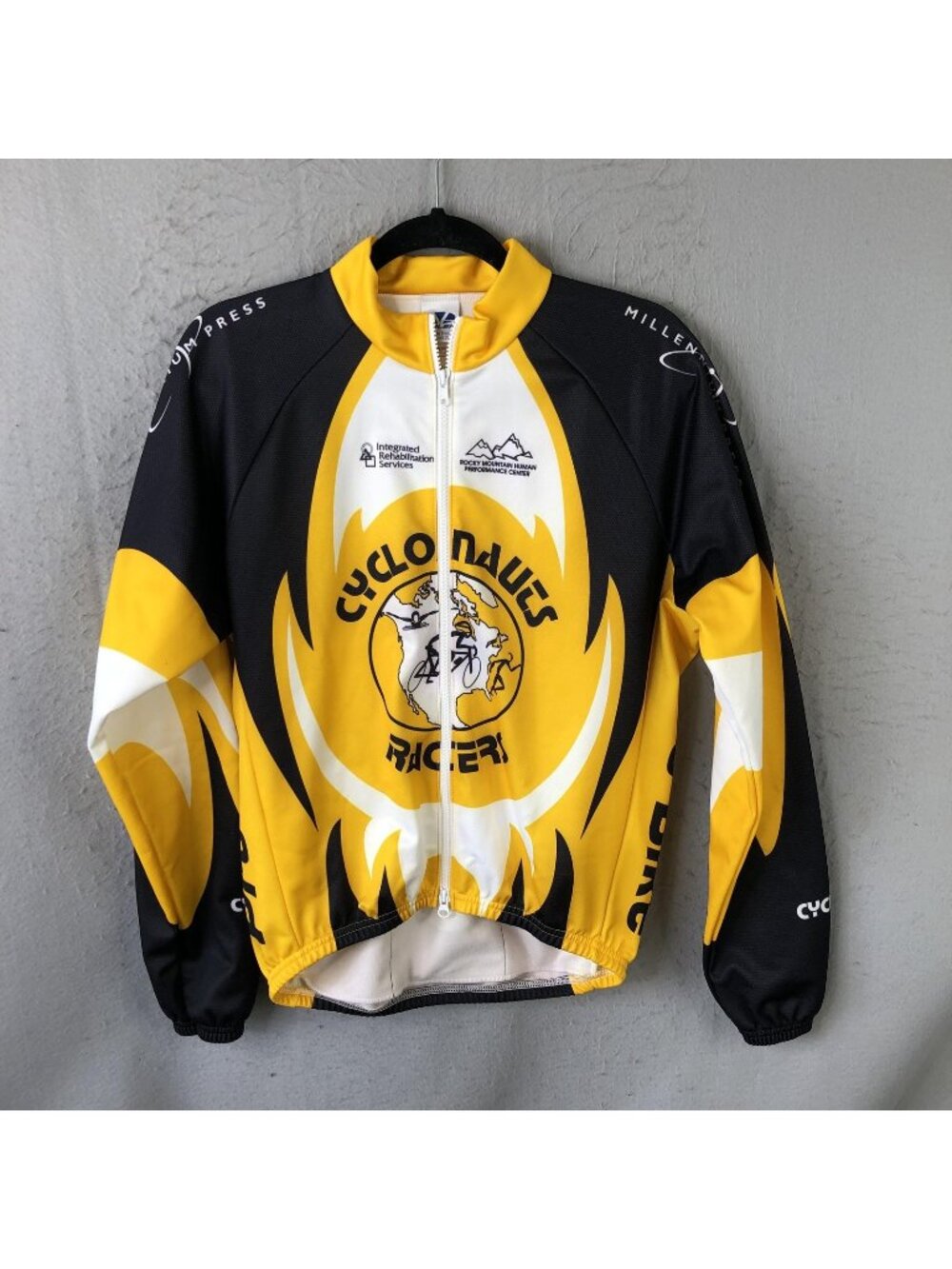 Voler Cyclonauts Racers Cycling Jacket Mens Medium Yellow Windtex Team USA